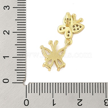 Butterfly Rack Plating Brass Micro Pave Cubic Zirconia Pendants(KK-Z074-73G)-3