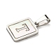 304 pendentifs en coquillage blanc naturel pavés en acier inoxydable(STAS-S130-03P-T)-2