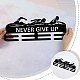 Word Never Give Up Fashion Iron Medal Hanger Holder Display Wall Rack(ODIS-WH0021-339)-3