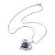 Heart Shaped & Hollow Out Natural Gemstone Pendant Necklaces(NJEW-JN04594)-5
