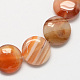 Flat Round Gemstone Natural Red Agate Stone Beads Strands(G-S110-03)-1