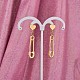 430 Stainless Steel Safety Pin Shape Dangle Stud Earrings for Women(JE946A)-4