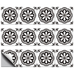 Waterproof PVC Tile Stickers, for Kitchen Bathroom Waterprrof Wall Tiles, Flower, 100x100mm, 36pcs/set(DIY-WH0454-034)