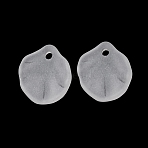 Frosted Acrylic Pendants, Leaf Charms, White, 13x11x2mm, Hole: 1.4mm, about 3571pcs/500g(AC-CBA1E6C-05)