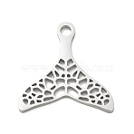304 Stainless Steel Pendants, Fishtail Charms, Cut-Out, Stainless Steel Color, 21x21x1.3mm, Hole: 2.5mm(SA-CBAAC28-07P)