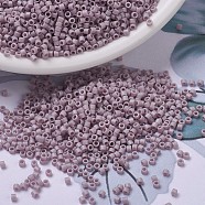 MIYUKI Delica Beads Small, Cylinder, Japanese Seed Beads, 15/0, (DBS0875) Matte Opaque Mauve AB, 1.1x1.3mm, Hole: 0.7mm, about 3500pcs/10g(X-SEED-J020-DBS0875)