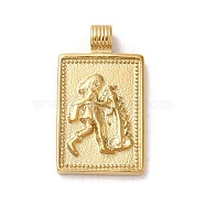 304 Stainless Steel Pendants, Rectangle with Constellations, Real 14K Gold Plated, Aquarius, 25x14x2mm, Hole: 2mm(X-STAS-L022-306G-11)