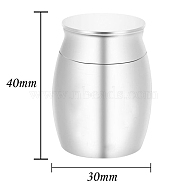 Alloy Cremation Urn, For Commemorate Kinsfolk Cremains Container, Column, Silver, 40.5x30mm(AJEW-WH0223-10D)