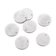 304 Stainless Steel Pendants, Textured, Flat Round, Stainless Steel Color, 20x1mm, Hole: 1.4mm(STAS-G211-20mm-03P)