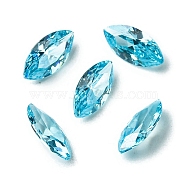 Cubic Zirconia Cabochons, Point Back, Horse Eye, Dark Turquoise, 8x4x2mm(ZIRC-P116-02A-01)