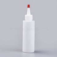 Plastic Glue Bottles, Bottle Caps Through-hole, White, 4.1x16.3cm, capacity: 120ml(X-DIY-WH0053-01-120ml)