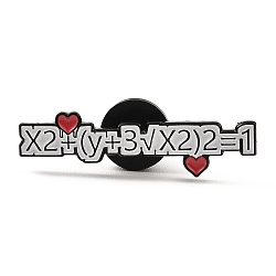 Enamel Pin, Electrophoresis Black Alloy Brooches, Crestive Mathematical Formula Badge, Number, 9x35.5x1.5mm(JEWB-Z003-B01)