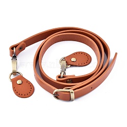 Cowhide Bag Strap, Single Shoulder Belts, with Alloy Findings, for Bag Straps Replacement Accessories, Peru, 120x1.5x1cm(FIND-I010-01B)