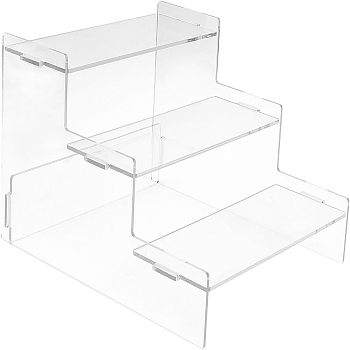 3-Tier Acrylic Action Figure Display Risers, Model Toy Assembled Organizer Holders, for Minifigures, Toys, Collections Display, Clear, Finish Product: 22x24x15cm