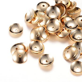 Apetalous Brass Bead Caps, Light Gold, 8x1.5mm, Hole: 1mm