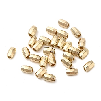 CCB Plastic Beads, Faceted, Column, Golden, 6x4x3.5mm, Hole: 1.8mm