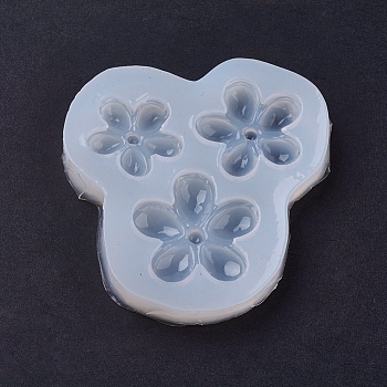 Food Grade Silicone Molds, Resin Casting Molds, For UV Resin, Epoxy Resin Jewelry Making, Flower, White, 69x67x9mm, Inner Size: 25~32mm