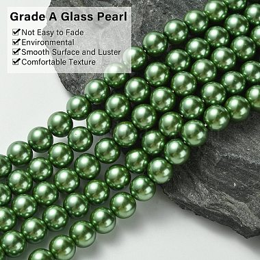 Eco-Friendly Dyed  Glass Pearl Round Bead Strands(HY-A002-8mm-RB074)-3
