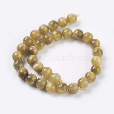 Natural Gold Tiger Eye Beads Strands(G-C076-6mm-1AA)-2