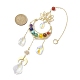 7 Chakra Gemstone & Lotus Moon Hanging Ornaments(HJEW-TA00176)-3