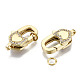 Brass Micro Pave Clear Cubic Zirconia Lobster Claw Clasps(ZIRC-S066-038-NF)-1