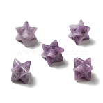 Natural Lepidolite/Purple Mica Stone Beads, No Hole/Undrilled, Merkaba Star, 12.5~13x12.5~13x12.5~13mm(G-A206-01B-38)