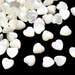 Natural White Shell Cabochons, Heart, White, 5x5x2.5mm(BSHE-H001-05)