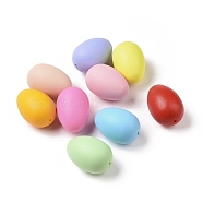 Plastic Simulated Eggs, for DIY Kids Painting Easter Egg Craft, Mixed Color, 59x40.5mm, Hole: 3.5mm, 50pcs/bag(DIY-I105-01B)
