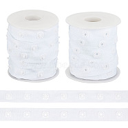 10 Yards Plastic Snap Button Tape Trim Polyester Ribbons, Sewing Snap Fastener Tape for Clothes, Flat, with 1Pc Plastic Empty Spools, White, 3/4 inch(19mm)(DIY-OC0011-26B)