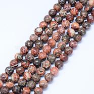Natural Leopard Skin Jasper Beads Strands, Round, 6.5mm, Hole: 1mm, about 61pcs/strand, 15.5 inch(39.5cm)(G-J358-05-6mm)