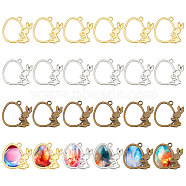 48PCS 3Style Easter Theme Alloy Pendants, Egg with Rabbit, Mixed Color, 31x30.5~32x2~2.5mm, Hole: 2.6~2.8mm(FIND-CA0008-68)