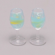 Resin Miniature Mini Dollhouse Goblet Simulation Food, for Dollhouse Props Decoration Accessories, Sky Blue, 29.5x14mm(DJEW-WH0034-15I)