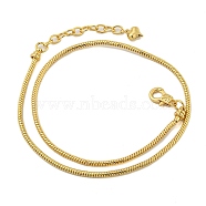 Rack Plating Brass Round Snake Chain Necklaces, Long-Lasting Plated, Lead Free & Cadmium Free, Real 18K Gold Plated, 17.52 inch(44.5cm)(NJEW-Q345-01G)