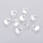 Iron Ring Components, Adjustable, Silver Color Plated, Inner Diameter: 18mm(IFIN-C046-S)