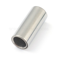 304 Stainless Steel Magnetic Clasps with Glue-in Ends, Column, Stainless Steel Color, 16x6mm, Hole: 4mm(STAS-O148-06B)