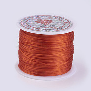 Flat Elastic Crystal String, Elastic Beading Thread, for Stretch Bracelet Making, Chocolate, 0.5mm, about 49.21 yards(45m)/roll(EW-P002-0.5mm-A21)