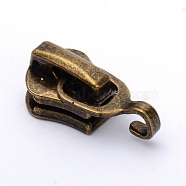 Zinc Alloy Zipper Slider, for Garment Accessories, Antique Bronze, 2.1x1.15x0.9cm(PALLOY-WH0082-33B-AB)