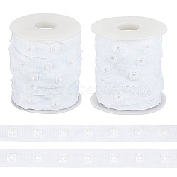 10 Yards Plastic Snap Button Tape Trim Polyester Ribbons, Sewing Snap Fastener Tape for Clothes, Flat, with 1Pc Plastic Empty Spools, White, 3/4 inch(19mm)(DIY-OC0011-26B)