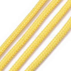 Luminous Polyester Braided Cords, Gold, 3mm, about 100yard/bundle(91.44m/bundle)(OCOR-T015-01F)
