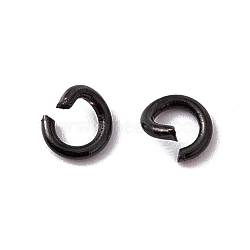 304 Stainless Steel Open Jump Rings, Gunmetal, 0.8x4mm, about 2.4mm inner diameter(STAS-L176-25C-B)