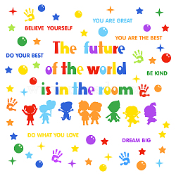 PVC Wall Stickers, for Wall Decoration, Inspiring Word, Human Pattern, 31x98cm(DIY-WH0228-381)