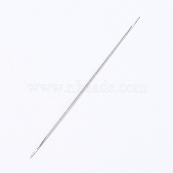 Iron Open Beading Needle, DIY Jewelry Tools, Platinum, 5.6x0.01cm(X-IFIN-P036-01C)