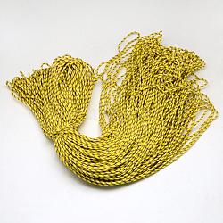 Polyester & Spandex Cord Ropes, 1 Inner Core, Yellow, 2mm, about 109.36 yards(100m)/bundle(RCP-R007-310)