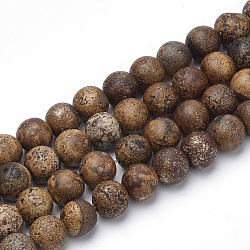 Dyed Natural Agate Beads Strands, Round, Camel, 8~8.5mm, Hole: 1mm, about 47pcs/strand, 15.5 inch(X-G-Q462-130A-8mm)