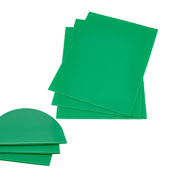 Plastic Corrugated Sheets Pads, for DIY Crafts Model Building, Rectangle, Lime Green, 400x305x3mm