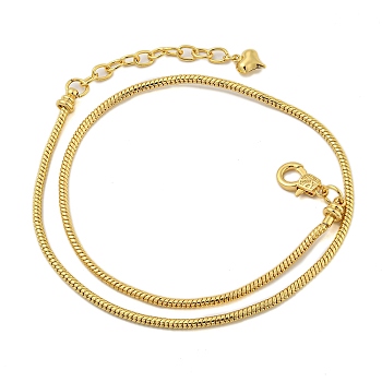 Rack Plating Brass Round Snake Chain Necklaces, Long-Lasting Plated, Lead Free & Cadmium Free, Real 18K Gold Plated, 17.52 inch(44.5cm)