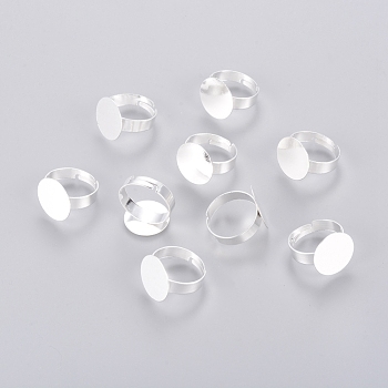 Iron Ring Components, Adjustable, Silver Color Plated, Inner Diameter: 18mm