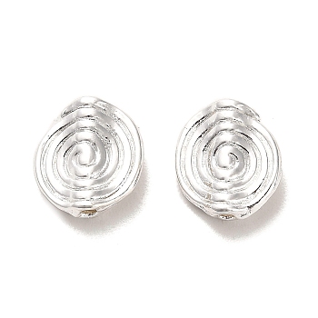 Alloy Beads, Long-Lasting Plated, Whorl, Silver, 11x10x3.5mm, Hole: 1.5mm