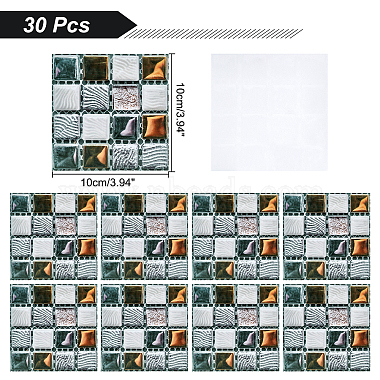 Square PVC 3D Self Adhesive Mosaic Pattern Stickers(DIY-WH0260-84B)-6