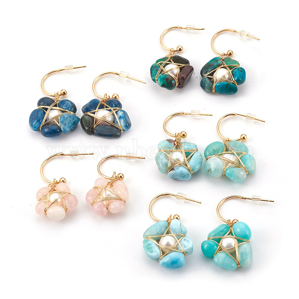 mixed stone earrings